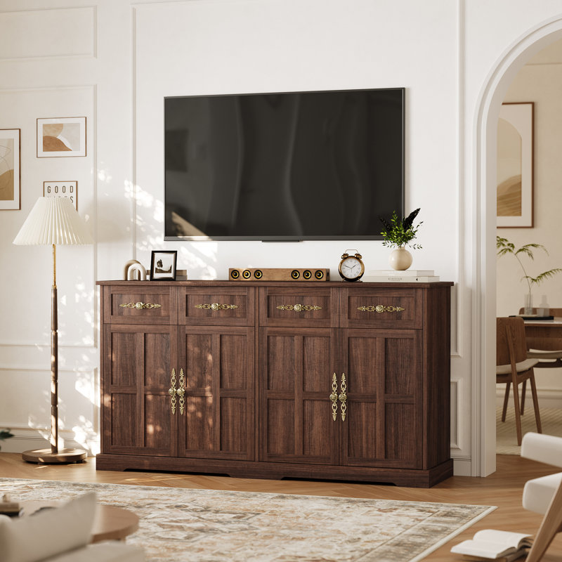 Buffet moderne brun de 63 po