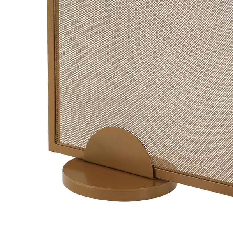 Pare-étincelles décoratifs en métal à panneau unique, autoportant, pour foyer à bois, 96,5 cm (L) x 81,3 cm (H), Gold