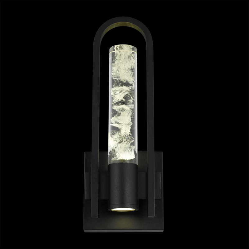 Arch LED Wall Sconce with Wispy Crystal Glass, Curved Modern Design, Additional Downlight, 3-CCT Selectable, Dimmable, Wet Rated, ADA Compliant