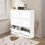 Armoire à chaussures blanche moderne, armoire de rangement dissimulée avec 6 tiroirs rabattables pour le vestibule