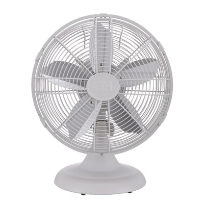 Good Housekeeping's All-Metal Retro 3-Speed 12" Oscillating Office Desk Table Fan (Multiple Finishes Available)