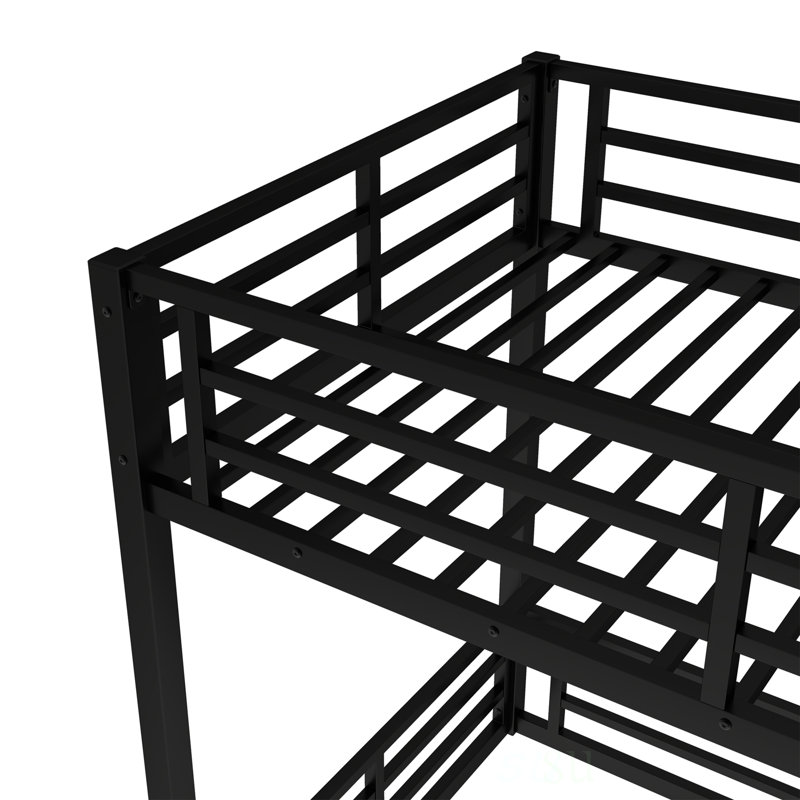 Metal Bunk Bed, Twin XL Over Twin XL, Heavy-Duty Design With Noise-Reduced Joints For , Teens, And Adults