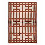 Hand Knotted Geometric Area Rug in Garnet