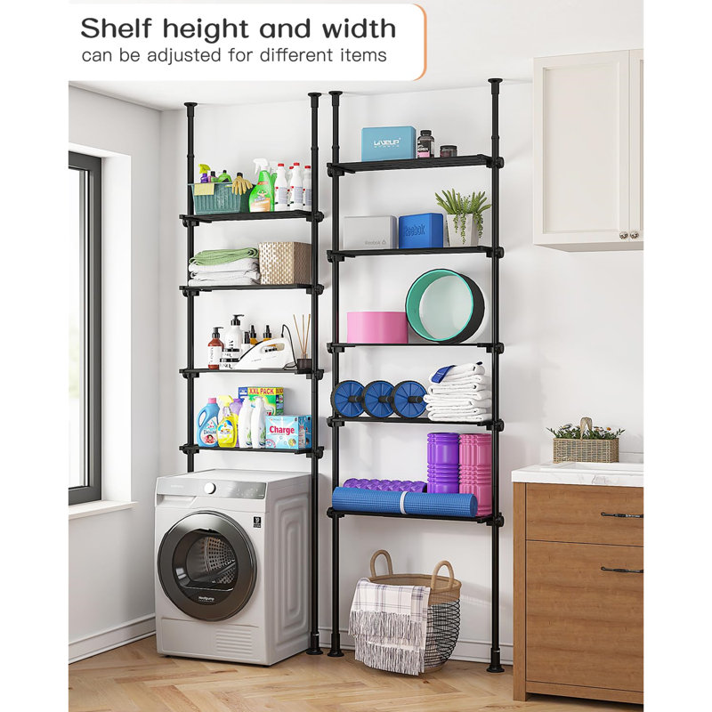 287cm H x 86.36cm W Stainless Steel Ladder Bookcase