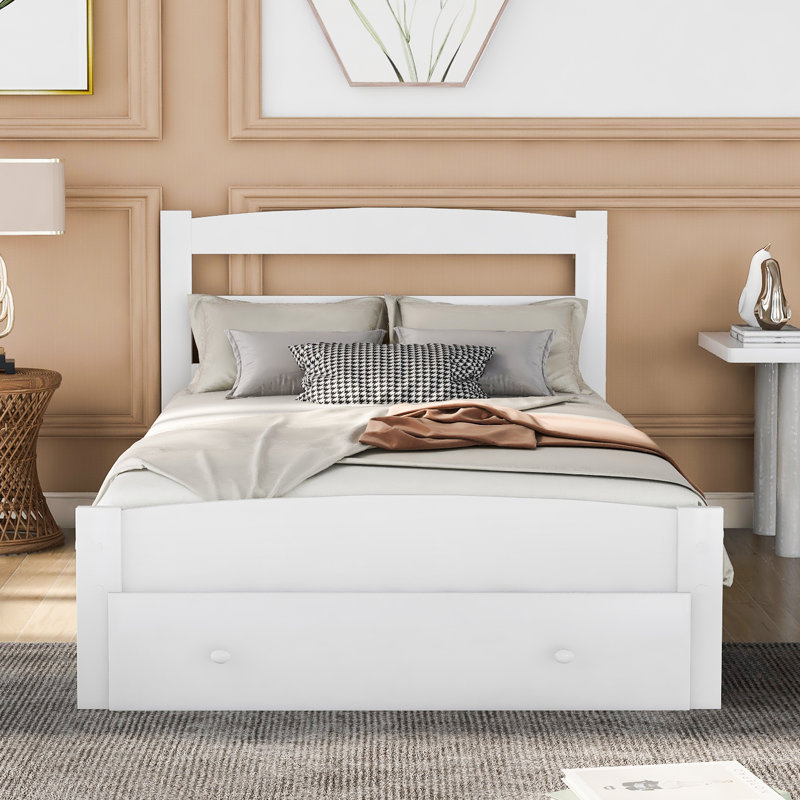 Mclawhorn Solid Wood Storage Bed, White, Single (3')