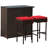 Cahmari 2 - Person Patio Dining Set with Rectangular Table , Cushions Included-1983481622
