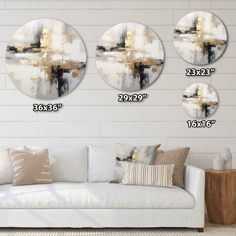 Epping - Art abstrait rond en métal, H 23 po x l 23 po 