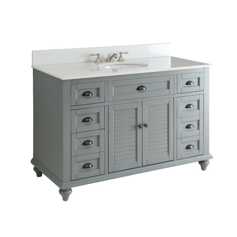 Ensemble de meuble-lavabo simple 49 po Evelyn, gris