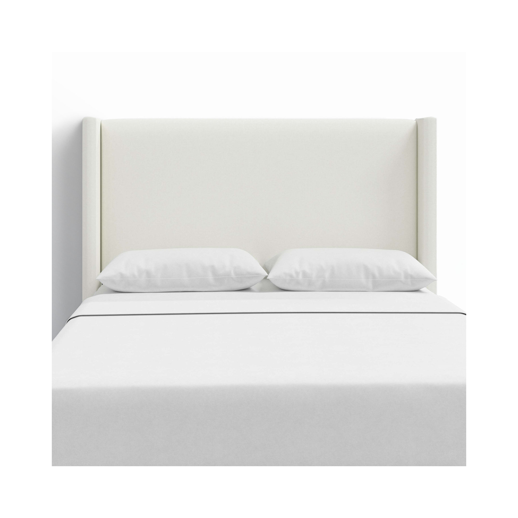 Hanson Upholstered Headboard, Twin, Zuma White Textured Linen