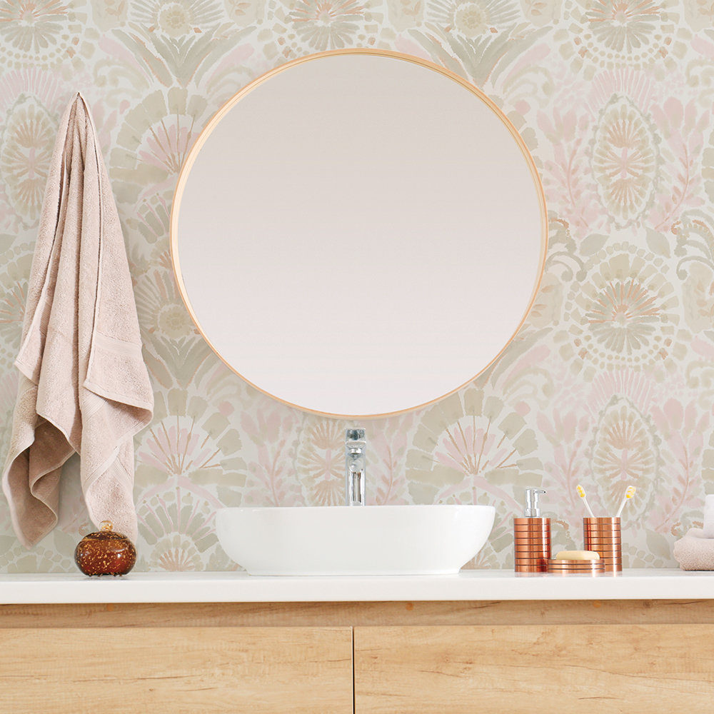 Gernhard Self-Adhesive Wallpaper Roll, 108" L x 20.5" W, Pink