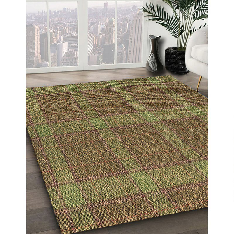 Tapis 100% à motifs lavables à la machine 2989 Pat1224-BRN, Rectangle 6 pi x 9 pi