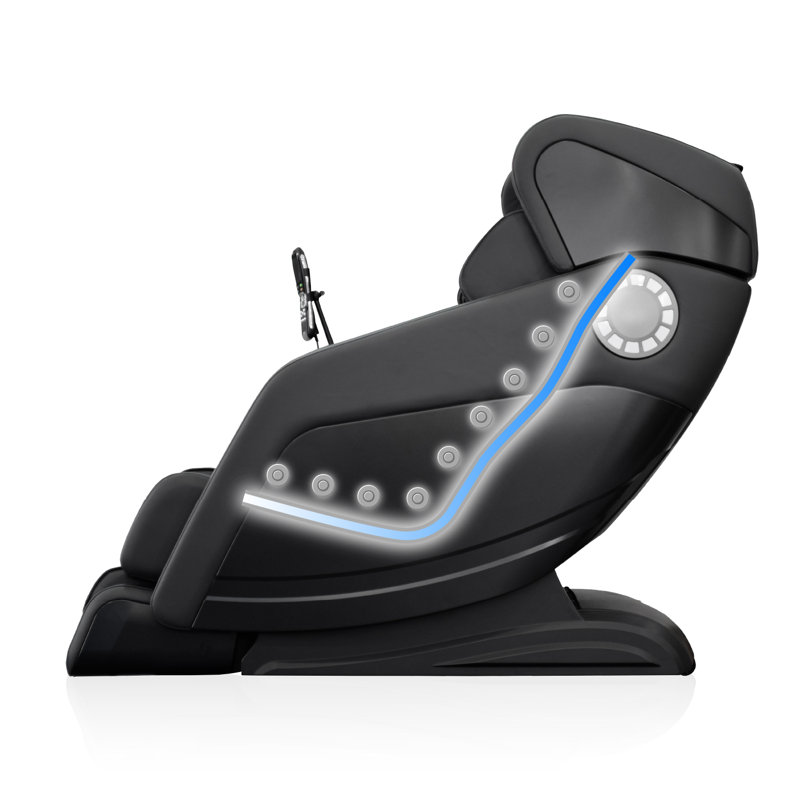 Black Faux Leather Recliner with Massage and Airbags