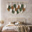 Grande décoration murale en macramé, tapisserie tissée bohème, feuille faite à la main et art mural en plumes pour appartement, dortoir, salon, chambre à coucher, chambre de bébé et décoration intérieure