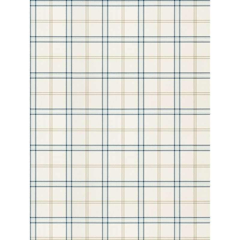 Ezra Plaid Wallcovering, Sky and Sea