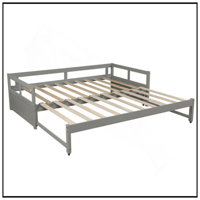 Extending Daybed With Trundle, Wooden Daybed For Space-Saving And Versatile Use In Any Home by Ophelia & Co.