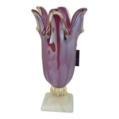 Glass Table Vase Handblown 17" Tall