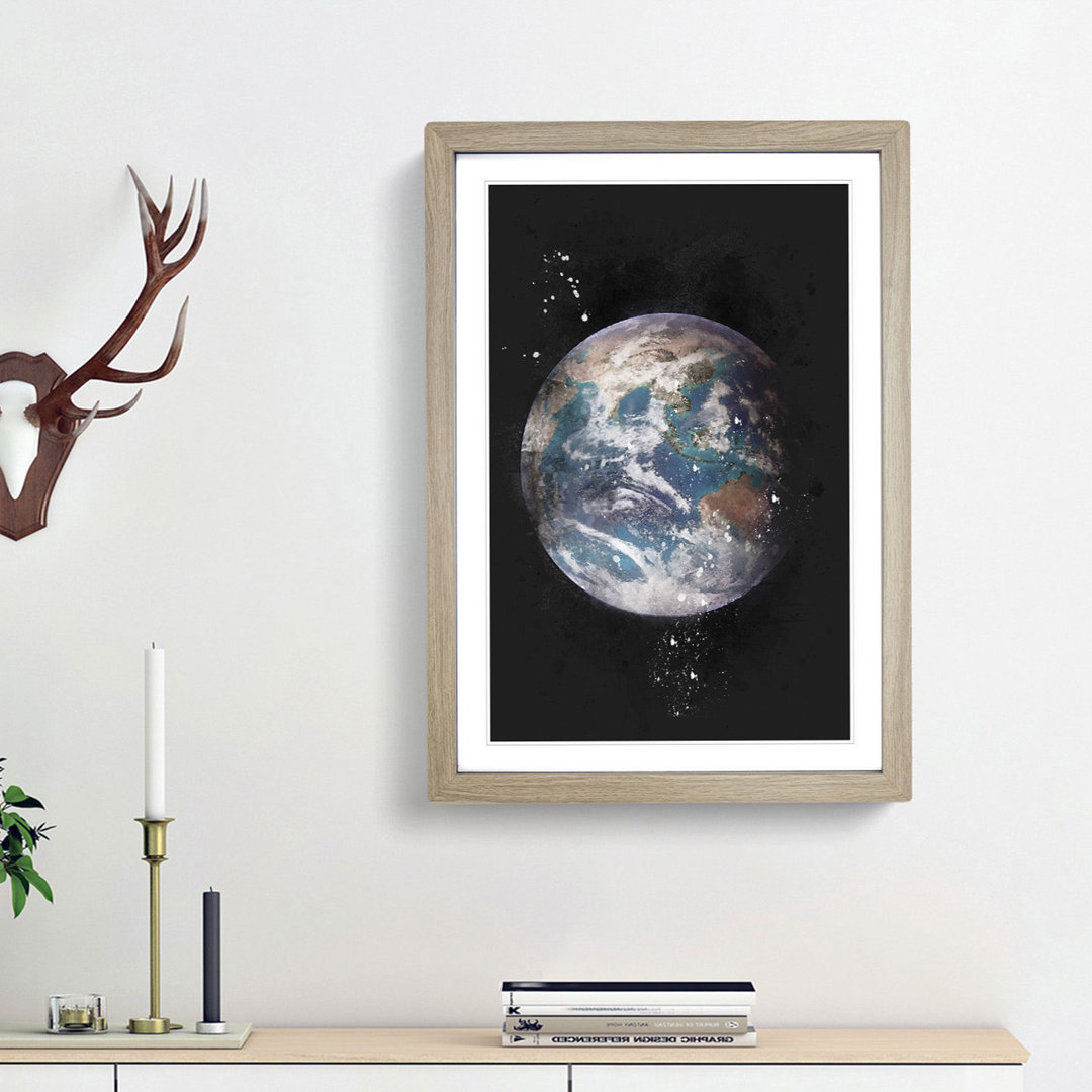 Eastern Hemisphere of Earth - Framed Print