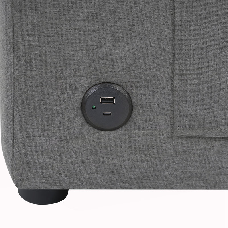 Canapé en L 84,6 po, Gris