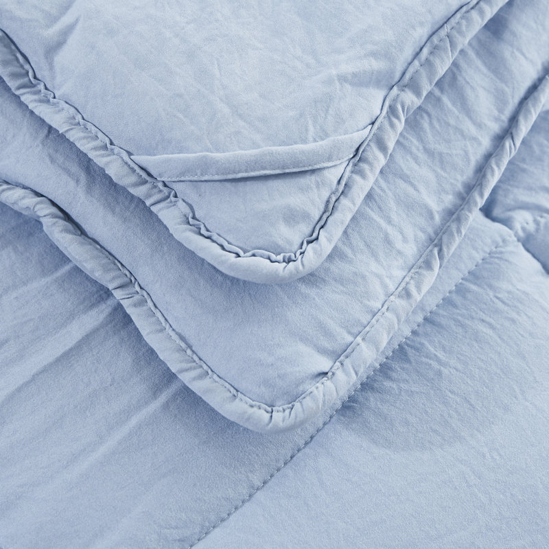 SALOMON Pre-washed Microfiber Reversible 3 Piece Comforter Set, Queen Comforter + 2 Standard Shams, Blue