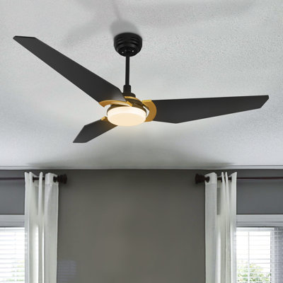 52'' Smart Ceiling Fan With Remote, Light Kit Included,Works With Google Assistant And Amazon Alexa,Siri Shortcut.