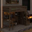 Lit mezzanine simple en bois avec bureau intégré, DEL, tablettes de rangement, armoires et escalier-1550085998