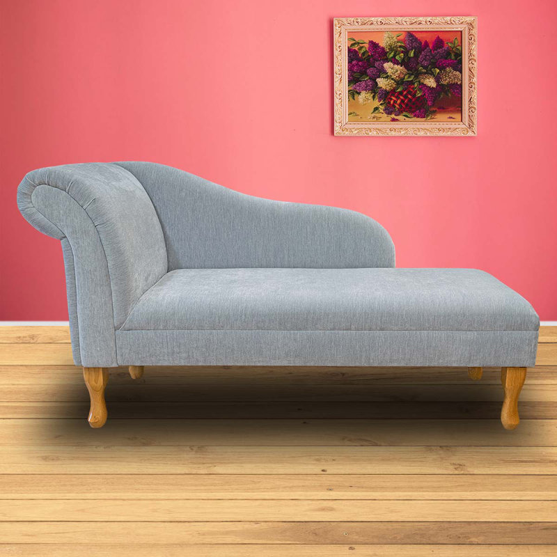 Upholstered Chaise Lounge, Blue