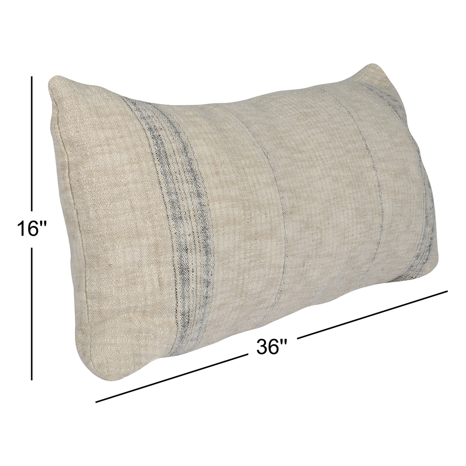 Silverton Throw Pillow, 16" x 36", Rectangular, Black/White