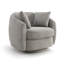 Fauteuil d'appoint pivotant moderne de 38 po de large avec rangement sous le siège et 2 coussins amovibles (ensemble de 3)-821384562