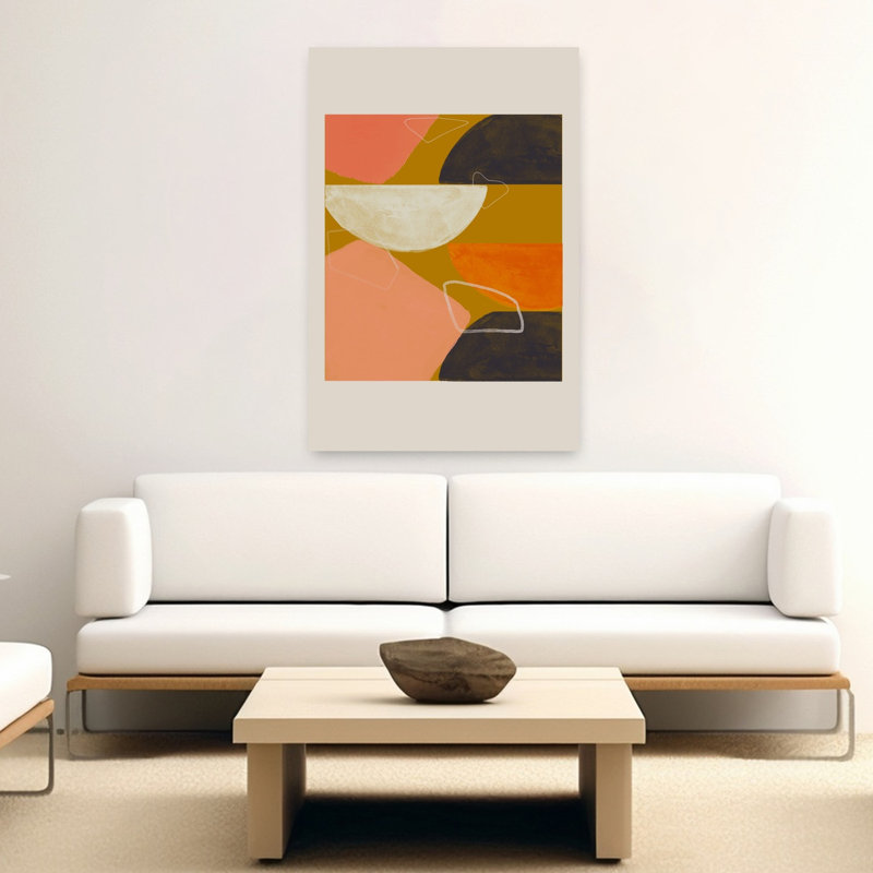 Abstrait harmonie abstraite, reproduction d'art géométrique murale contemporaine, H 60 po x l 40 po