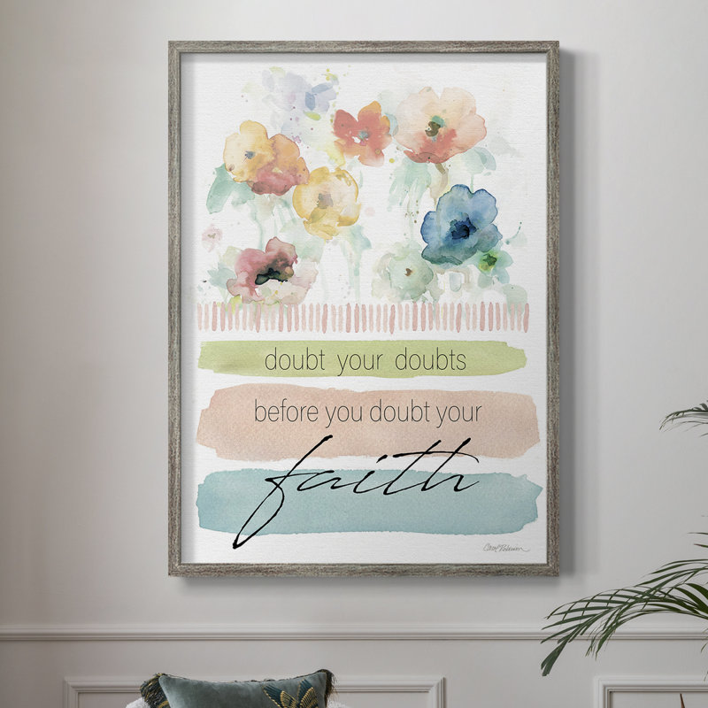 «Doubt Your Doubts», reproduction encadrée - bois massif, H 11 po x l 9 po