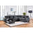 115"W Grey Chenille Sectional Sofa With Adjustable Backrest