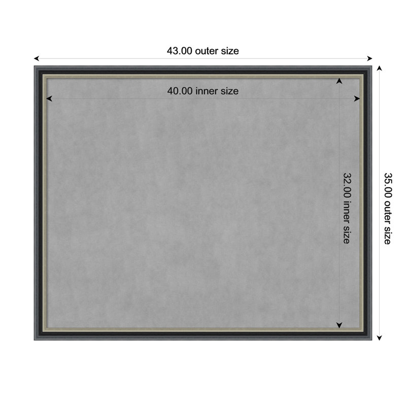 Tableau magnétique magnétique en métal, 35" H x 43" W