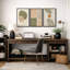 «Mid Century Modern Boho», feuille organique tropicale organique, images chaudes abstraites neutres, impression sur toile encadrée, 3 pièces-79731280-79731281