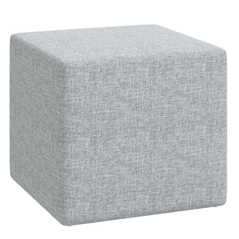 Bence Upholstered Ottoman, Zuma Pumice Textured Linen