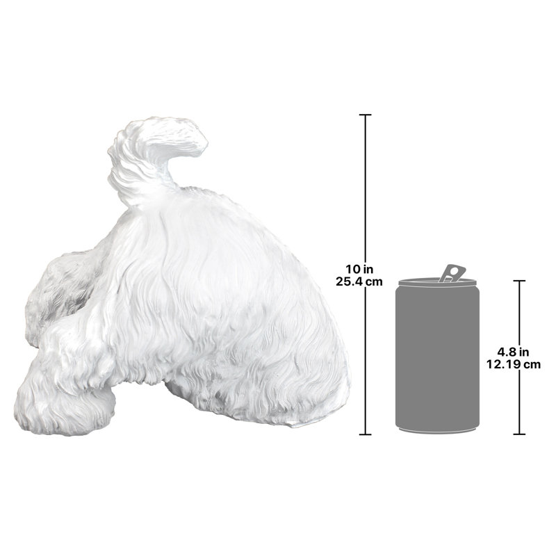 White Resin Highland Terrier Digging Dog Statue