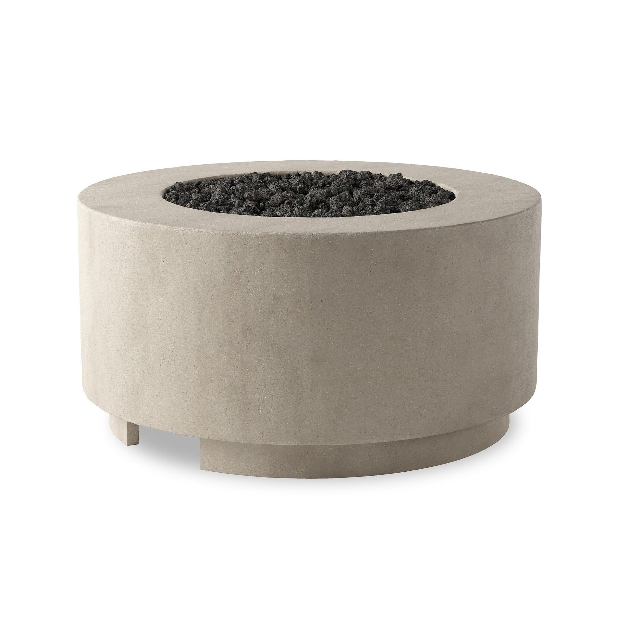 Jolliff Round Fire Pit Table, Natural Gas, Natural Concrete