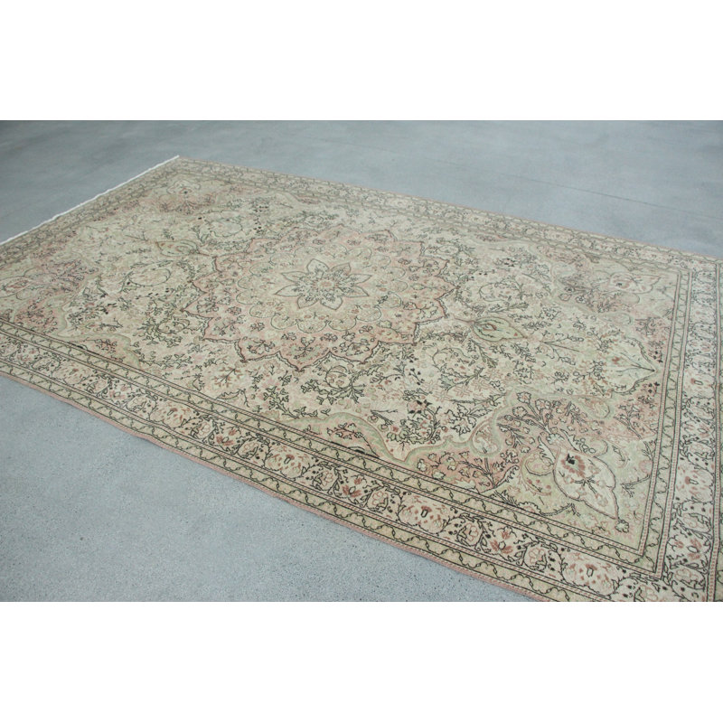 Grand grand tapis turc vintage Kayseri en laine verte pour salle à manger et plancher de dortoir avec un tissage à plat oriental de dinde nomade