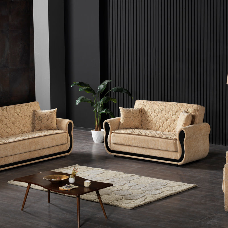 Causeuse convertible avec rangement PrimeNest Averna Collection, Beige