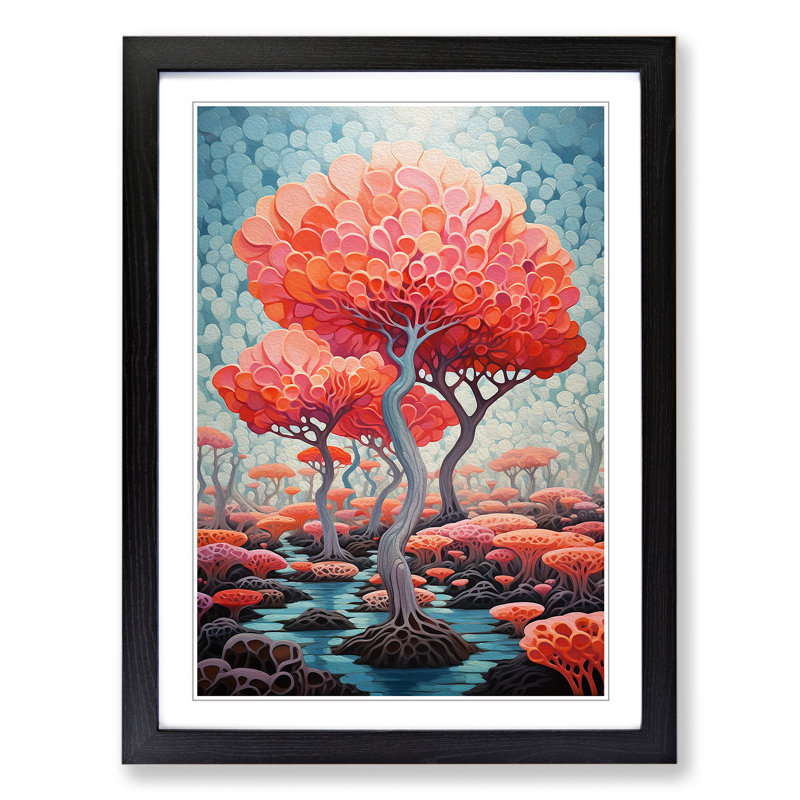 Single Picture Frame Print on Wood, Black Framed, 34cm H x 25cm W