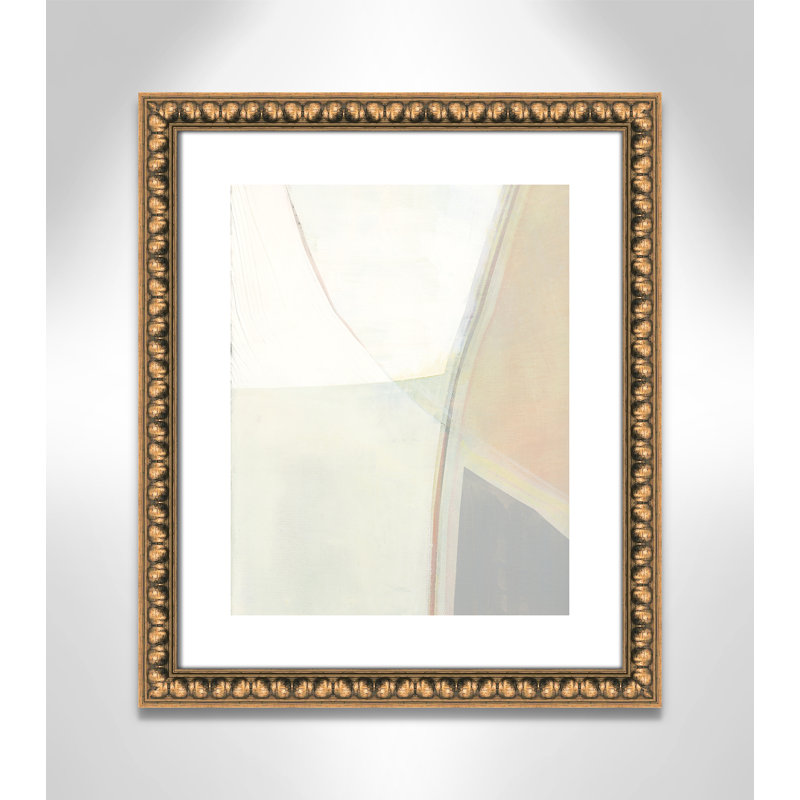 Alexandria In Neutral II - reproduction d'art, Papier avec cadre à perles dorées, H 19 po x l 16 po x P 1,13 po