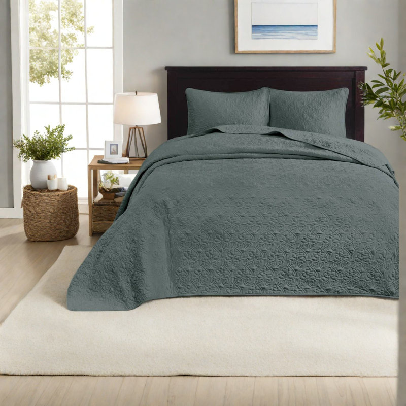 Soft Reversible Bedding Sets, Polyester Full/queen Quilt, Modern Summer Comfort
