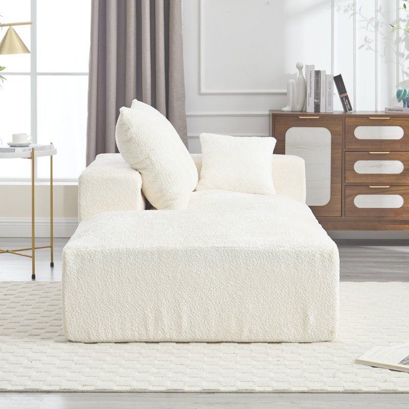 Moderne 2 avec mousse haute et tissu bouclé - Confortable, spacieux pour le salon, la chambre à coucher, l’appartement, le bureau personnel, facile à installer