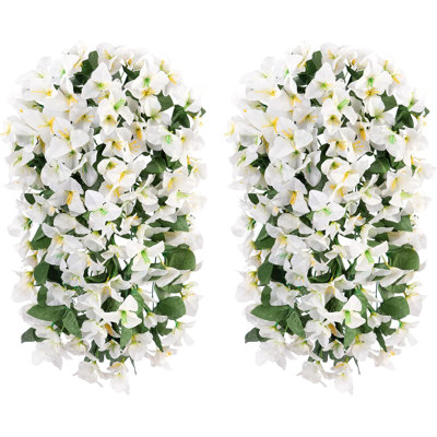 2 Pcs White Artificial Bougainvillea Flowers