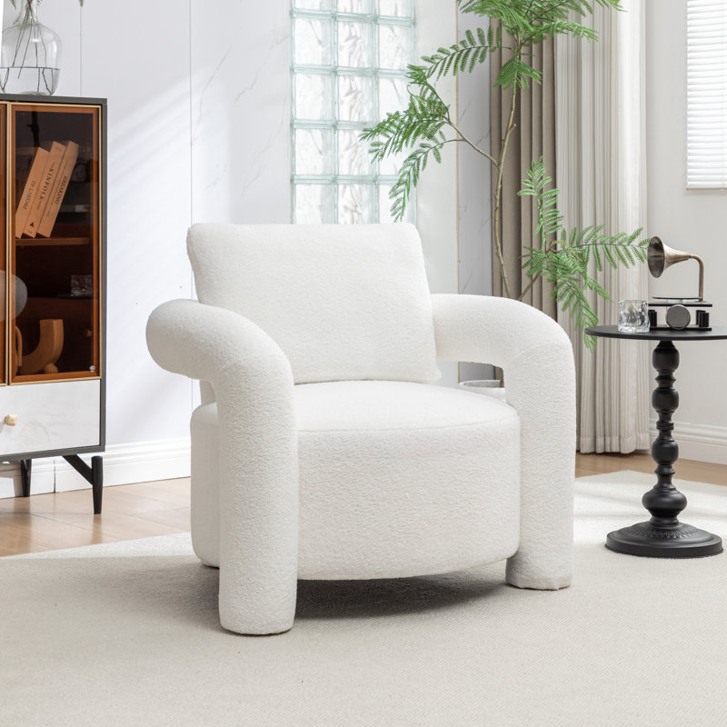 Chaise d'appoint rembourrée Iryanna, Blanc