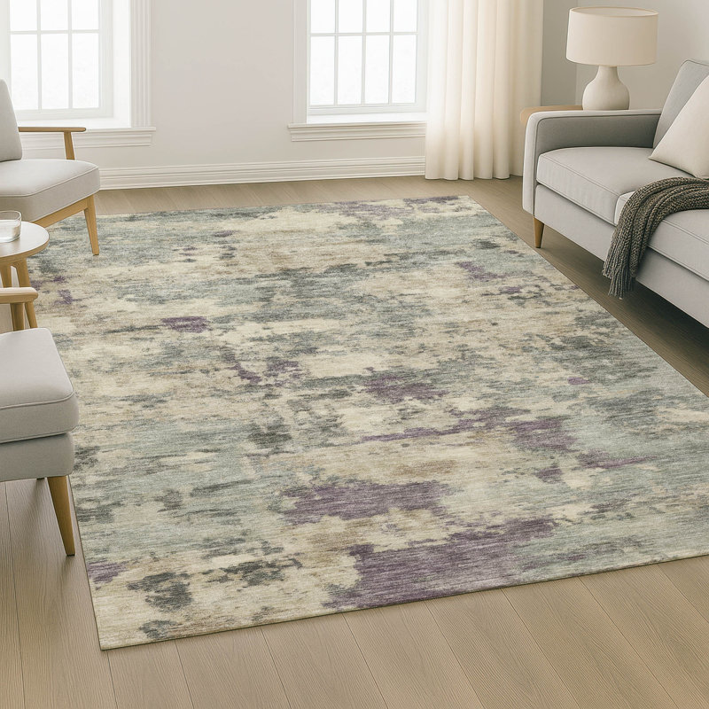 Premium Machine Washable Mayfield AMF2074 Abstract Rug, 10' x 14', Sage