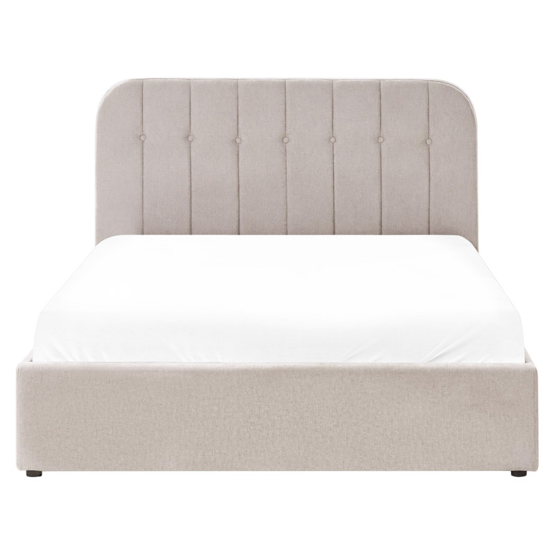 Upholstered Ottoman Storage Bed, Beige, European Double (140 x 200 cm)