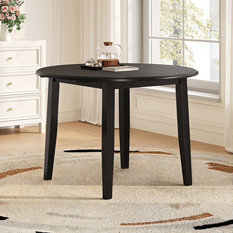 Extendable Round Dining Table, Black