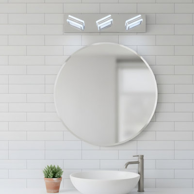 Lampe de salle de bain moderne à 3 lumières à DEL avec miroir pour salle de bain à intensité variable