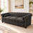 81.1" Classic Chesterfield 3 Seater Sofa, Faux Leather Tufted Couch with Rolled Arm Nailhead Trim Low Back for Living Room-167124978