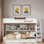 Lit superposé double au-dessus de double avec tablettes de rangement et éclairage DEL réglable-454260599